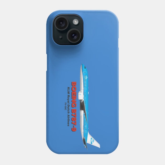 Boeing B787-9 - KLM Royal Dutch Airlines Phone Case by TheArtofFlying