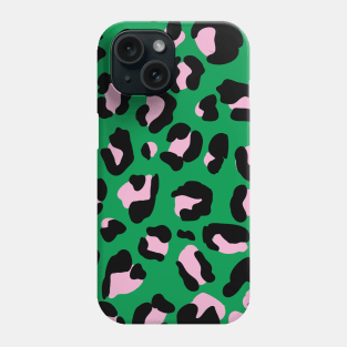 Pink and Kelly Green Leopard Print Phone Case