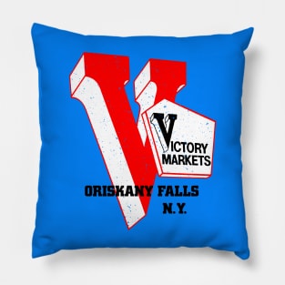 Victory Market Former Oriskany Falls NY Grocery Store Logo Pillow