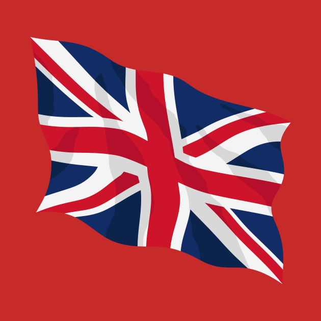 United Kingdom Waving Flag Illustration by hobrath