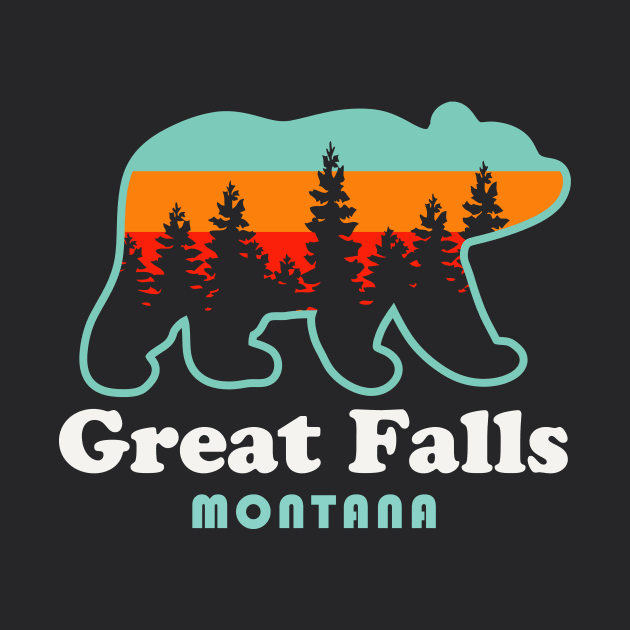 Great Falls Montana Bear Retro Vintage by PodDesignShop