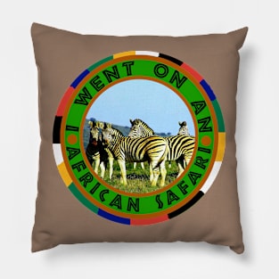 I Went On An African Safari Blue Sky Zebra Pillow