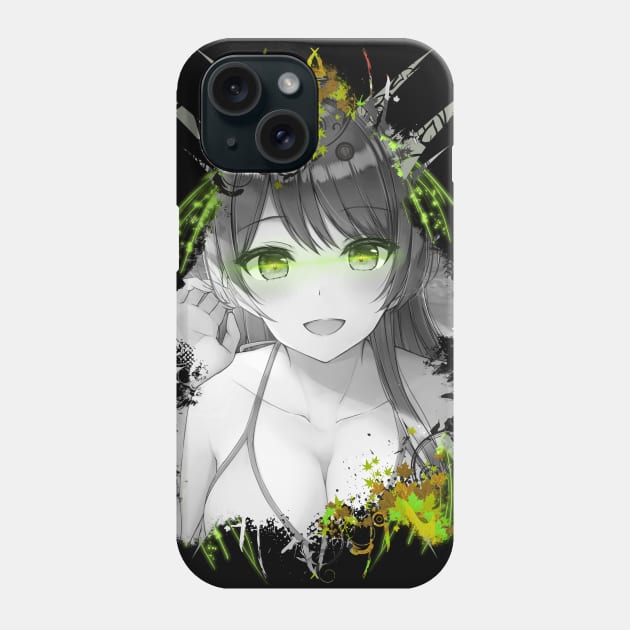 Cute Girl - Green V Phone Case by Scailaret