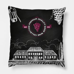 Wine blackboard Pillow