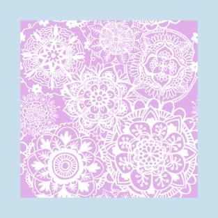 Lavender and White Mandala Pattern T-Shirt