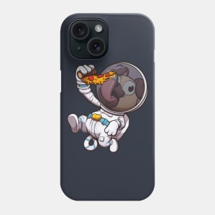 Astronaut Pug Eating Pizza Slice Phone Case