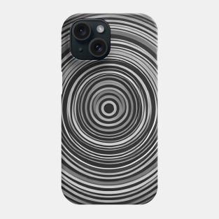 Concentric Wavy Lines (Black and White) Phone Case