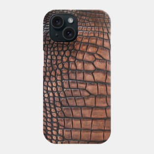 Brown Alligator Skin Phone Case