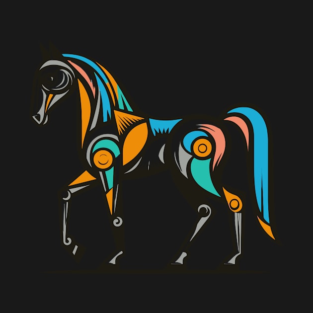 Horse illustration. Illustration of a horse in cubism style by gblackid