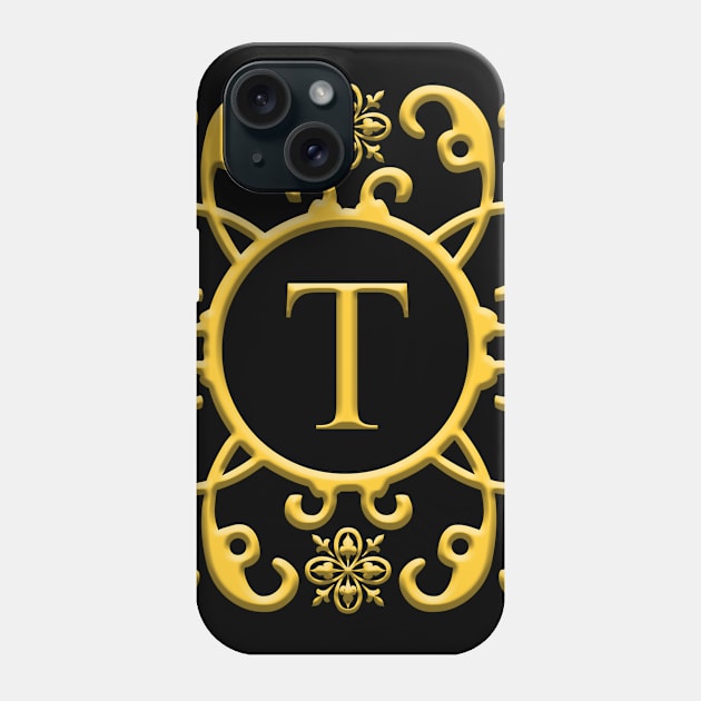 Floral Monogram Letter T Phone Case by funfun