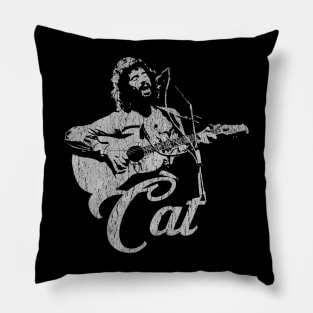 Cat Stevens - White Stencil Pillow