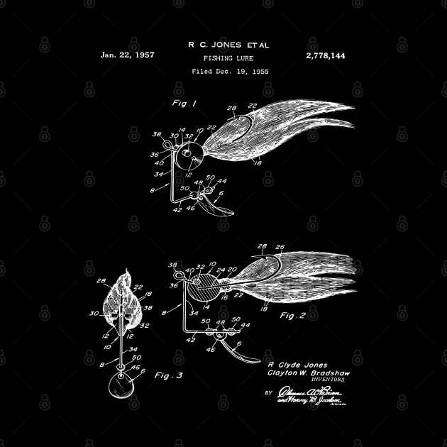 Patent Blueprint Apparel - 1957 Fishing Lure by MadebyDesign