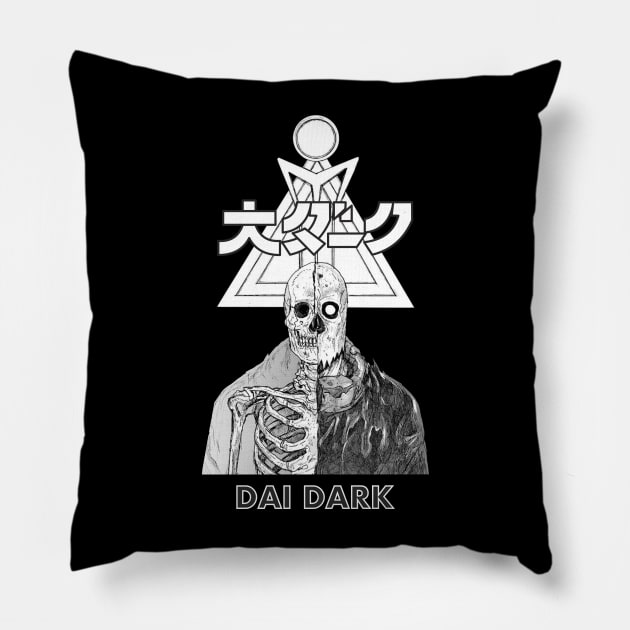 DAI DARK b/w Pillow by Charlie_Vermillion