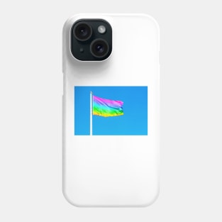 Rainbow flag waving on the wind Phone Case