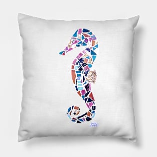 Seahorse Mosaic Cutout Pillow