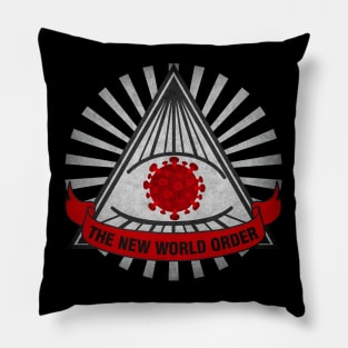New World Order Pandemic Puns - Vintage Style Pillow