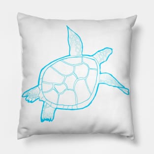 Swimming light blue turtle Pillow