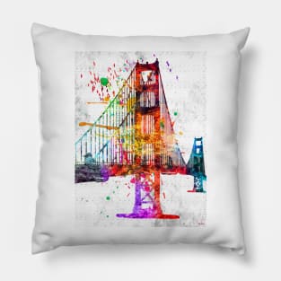 Golden Gate Bridge Grunge Pillow