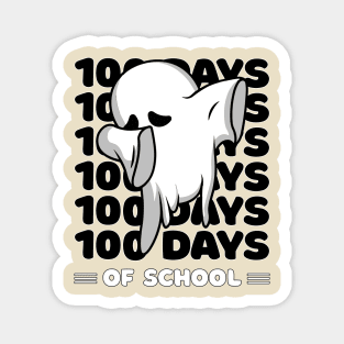 100 Days of school typography featuring a Cute Dabbing ghost #3 Magnet