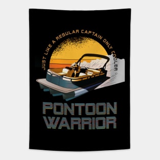 Funny Retro Sun Pontoon Captain Boat Lake Gift Tapestry