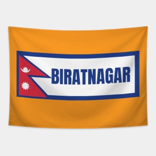 Biratnagar City with Nepal Flag Tapestry