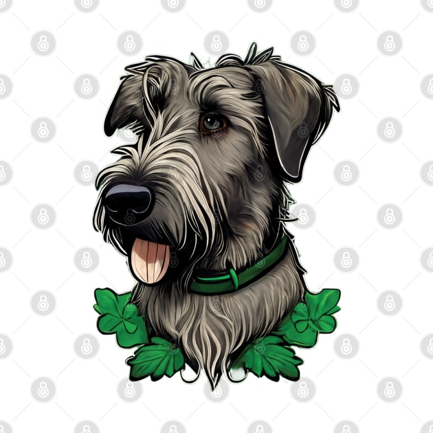 Irish wolfhound ST Pattrick's day 2023 gift by Miracle Clo