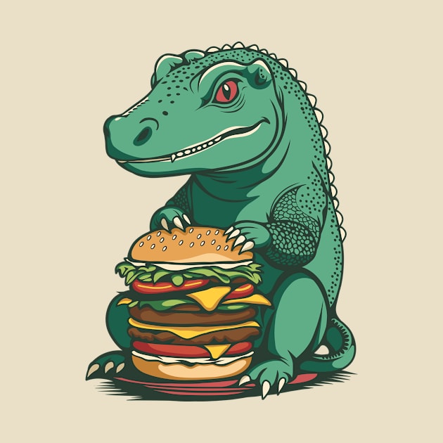 Komodo Boy and His Burger by milhad