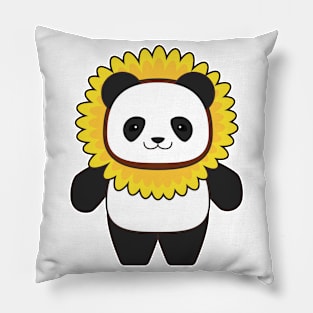 Panda with Sunflower Pillow