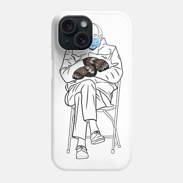 bernie sanders mittens line art Phone Case by SturgesC