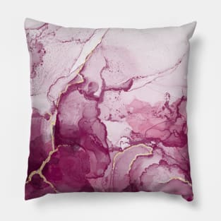 Burgundy Alcohol Ink Pattern Pillow