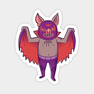 Fun & Colorful Vampire Bat Luchador Wrestler Sketch Drawing Magnet