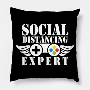 Social Distancing Expert Gaming Vintage Video Gamer Gift Pillow