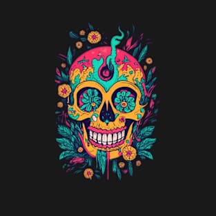 Psychedelic colorful skull T-Shirt