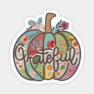 Grateful Pumpkin Fall Flower Country Hippie Art Magnet