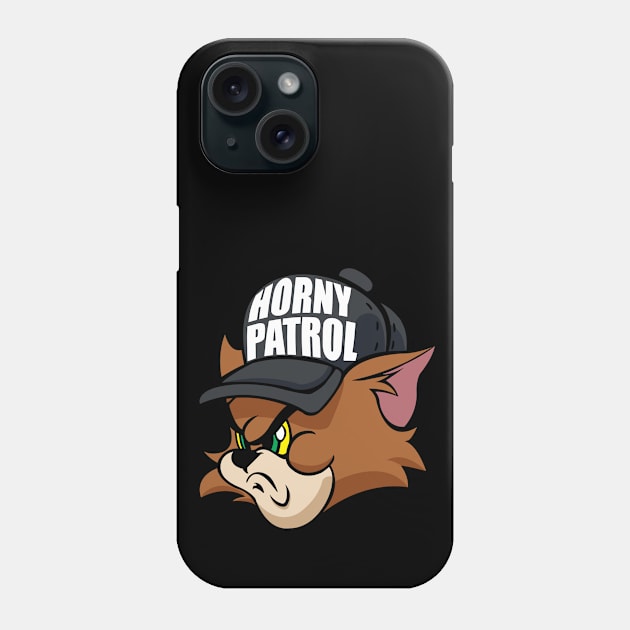 Tim Cat Horny Patrol Brown Phone Case by Rampantarts