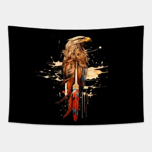 Apache Proverb: It is better to have less thunder in the mouth and more lightning in the hand on a Dark Background Tapestry