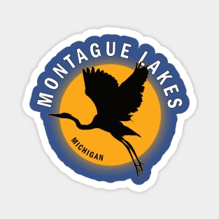 Montague Lakes in Michigan Heron Sunrise Magnet