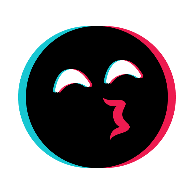 TikTok kissing emoji smiley Black by ThingyDilly