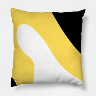 Boho abstract black and white yellow pastel swirl pattern Pillow