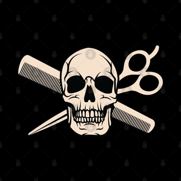 Skull, Scissors & Comb - Barber Graphic by Graphic Duster