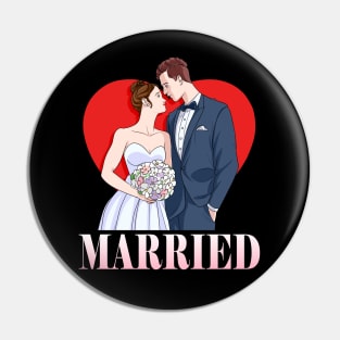 Just Married Wedding Anniversary Gift Pin