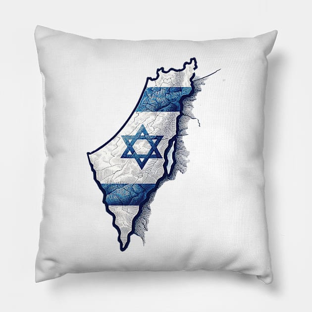 ISRAEL MAP Pillow by Gold Turtle Lina