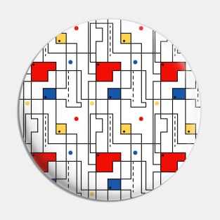 Retro Abstract Circuitry Pin