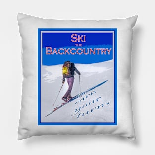 Ski touring poster Pillow