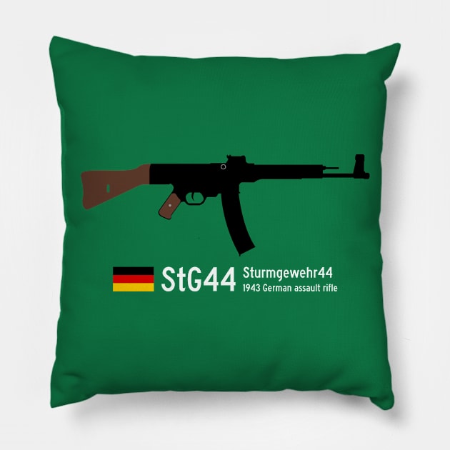 Stg44 Sturmgewehr44 or Mp44 Historical 1943 German assault rifle white. Pillow by FOGSJ