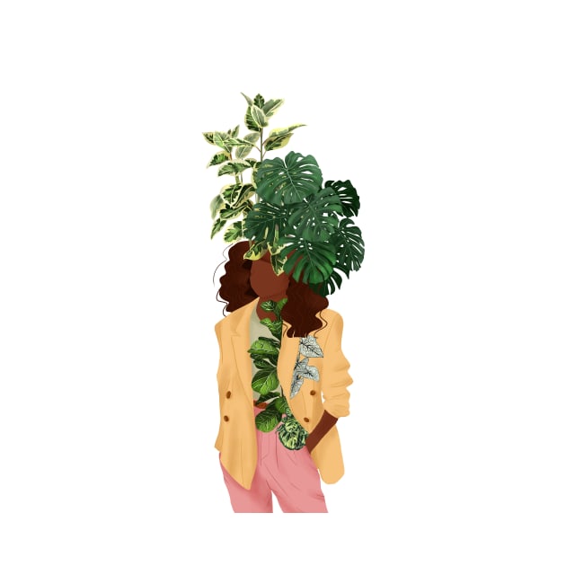 Plant Head, Girl Illustration 13 by gusstvaraonica