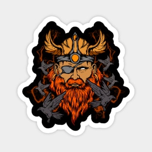 Odin the Norse Mythology Viking God & His Ravens Magnet