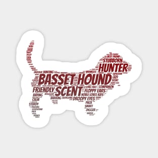 Basset Hound Word Art Design Magnet