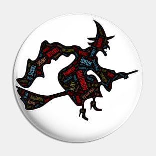 Halloween Party Design Pumpkin Witches Horror Art Pin