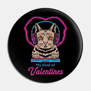 CAT VALENTINES GAMER Pin